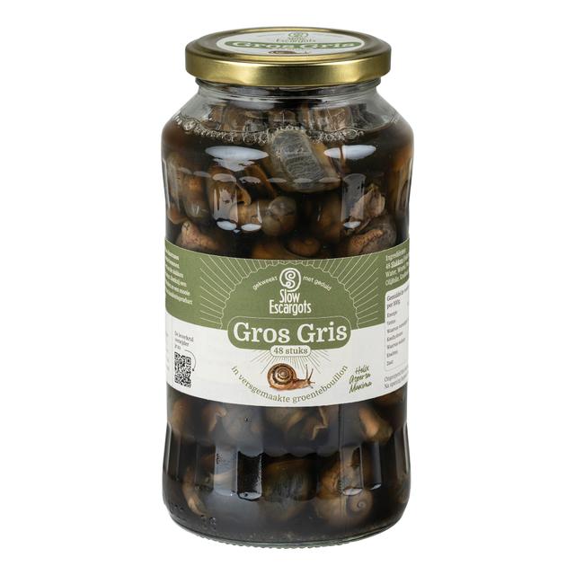 Gros gris escargots in groentebouillon