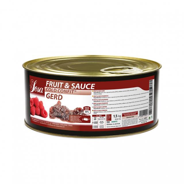 Raspberry 15x15mm Fruit&Sauce 1.5kg, Sosa