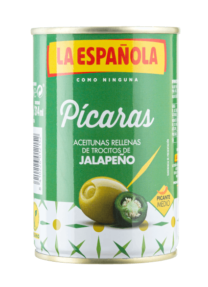 Groene olijven met Jalapeno tripack mini-bar