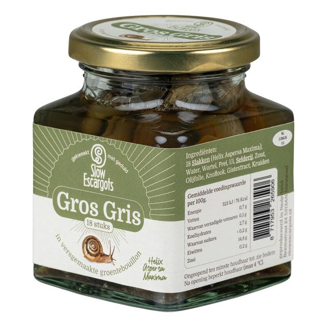 Gros gris escargots in groentebouillon