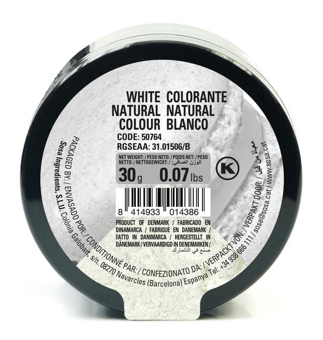 White water solubile natural colouring powder (30g), Sosa