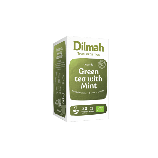 Organic Green Tea with Mint | 20 Biodegradable Tea Bags | Organic