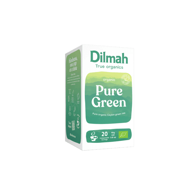 Organic Pure Ceylon Green Tea | 20 Biodegradable Tea Bags | Organic