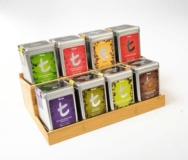 Bamboo Tin Display Rack for 8 tins